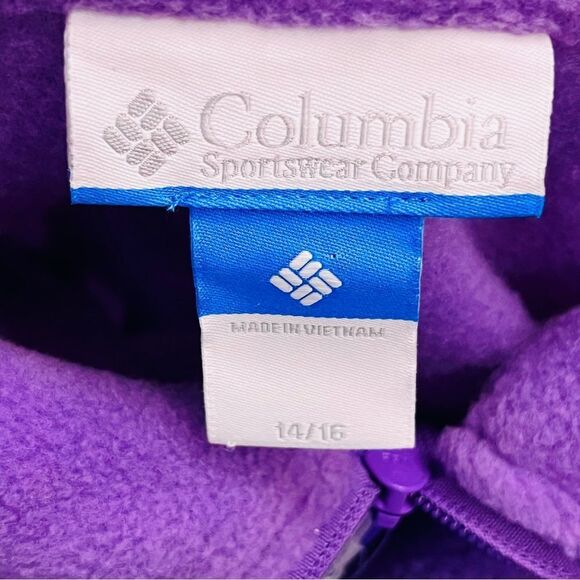 NEW Columbia Purple Fleece Jacket Sz 14/16 Girl Pockets Full Zip Coat - Picture 10 of 12